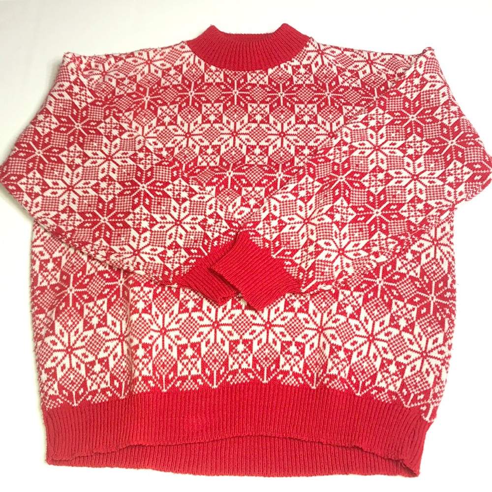 American Pride Christmas Sweater Snowflake 1980s